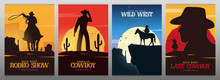Set Of Cowboy Banners. Rodeo. Wild West Banner. Texas. Vector Illustration.