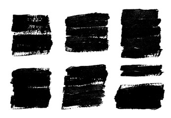 Aufkleber - Brush strokes. Vector paintbrush set. Grunge design elements.