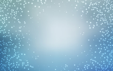 Light BLUE vector template with space stars.