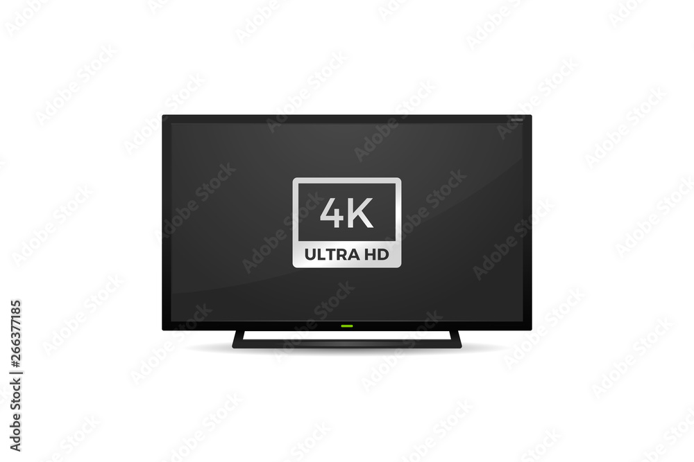 Led LCD TV in 4K Ultra HD Screen resolution realistic vector ...