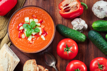 Wall Mural - Spicy homemade gazpacho soup