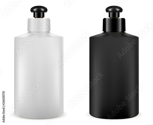 Download Shampoo Cosmetic Package Plastic Container Blank Black And White Bottle Packaging Isolated On Background Realistic Template Mockup Set Clear Bath Foam Or Soap Pack Gel Container Stock Vector Adobe Stock