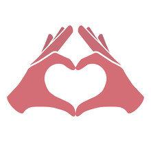Hands Making Or Formatting A Heart Symbol Icon