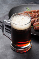 Wall Mural - Grilled sausages and beer