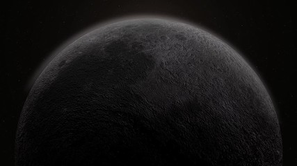 Wall Mural - moon and sun 3d rendering. realistic luna, eclipse and rising sun from background.