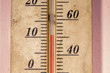 The outdoor thermometer shows a temperature of 10 degrees Celsius or 50 Fahrenheit. Close-up view