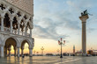 Venedig Markusplatz Dogenpalast am Morgen