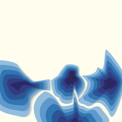 Poster - 3D abstract blue background with paper cut shapes.