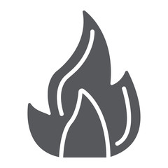 Poster - Fire glyph icon, campfire and flame, bonfire sign, vector graphics, a solid pattern on a white background.