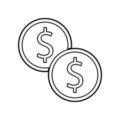 Poster - cash coins icon. Element of banking for mobile concept and web apps icon. Outline, thin line icon for website design and development, app development