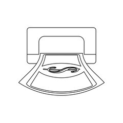 Aufkleber - cash from ATM icon. Element of banking for mobile concept and web apps icon. Outline, thin line icon for website design and development, app development