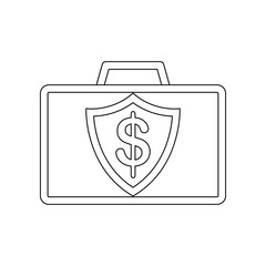 Aufkleber - diplomat with money icon. Element of banking for mobile concept and web apps icon. Outline, thin line icon for website design and development, app development