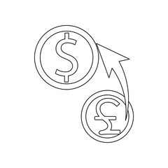 Poster - euro exchange dollar icon. Element of banking for mobile concept and web apps icon. Outline, thin line icon for website design and development, app development