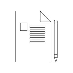 Poster - financial contract and pen icon. Element of banking for mobile concept and web apps icon. Outline, thin line icon for website design and development, app development