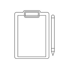 Aufkleber - Paper folder with clip and pen icon. Element of banking for mobile concept and web apps icon. Outline, thin line icon for website design and development, app development