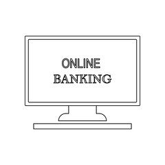 Aufkleber - online banking icon. Element of banking for mobile concept and web apps icon. Outline, thin line icon for website design and development, app development