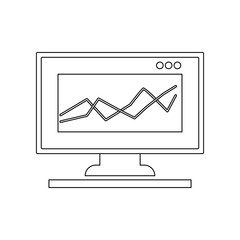 Aufkleber - diagram on the monitor icon. Element of banking for mobile concept and web apps icon. Outline, thin line icon for website design and development, app development