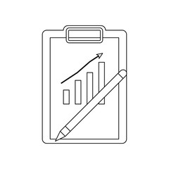 Aufkleber - financial chart on paper and pencil icon. Element of banking for mobile concept and web apps icon. Outline, thin line icon for website design and development, app