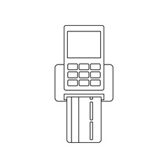 Poster - pos terminal and credit card icon. Element of banking for mobile concept and web apps icon. Outline, thin line icon for website design and development, app development