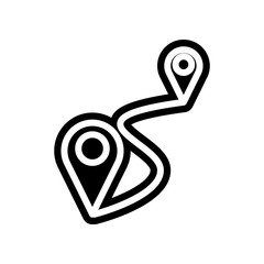 Aufkleber - connection of two pins icon. Element of navigation for mobile concept and web apps icon. Glyph, flat icon for website design and development, app development