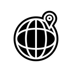 Aufkleber - pin on the globe icon. Element of navigation for mobile concept and web apps icon. Glyph, flat icon for website design and development, app development