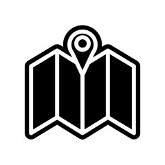 Aufkleber - pin on the map icon. Element of navigation for mobile concept and web apps icon. Glyph, flat icon for website design and development, app development