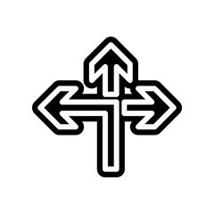 Aufkleber - Priority of direction to left icon. Element of navigation for mobile concept and web apps icon. Glyph, flat icon for website design and development, app development