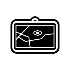 Aufkleber - map in navigator icon. Element of navigation for mobile concept and web apps icon. Glyph, flat icon for website design and development, app development