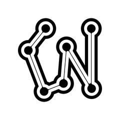 Poster - connected points by a line icon. Element of navigation for mobile concept and web apps icon. Glyph, flat icon for website design and development, app development