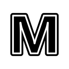 Aufkleber - metro sign icon. Element of navigation for mobile concept and web apps icon. Glyph, flat icon for website design and development, app development
