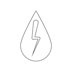 Aufkleber - electricity in a drop icon. Element of web for mobile concept and web apps icon. Outline, thin line icon for website design and development, app development