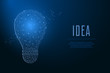 © Roman - Light bulb made by points and lines, polygonal wireframe mesh. Concept of idea with Incandescent lamp in low poly. Vector illustration.