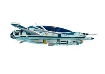 small space ship in a white background