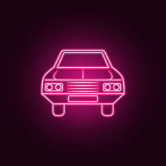 Poster - Car front neon icon. Elements of bigfoot car set. Simple icon for websites, web design, mobile app, info graphics