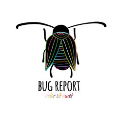 Fototapete - Funny beetle icon for your design