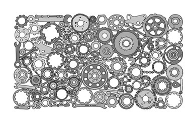 Wall Mural - Auto spare parts and gears, background for your design