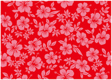 Seamless Hibiscus Illustration Pattern, Red ,background Image Of Southern Country And Hawaii And Tropical Image | Apparel, Textile