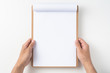 © voyata - white flipped paper on clipboard isolated on white