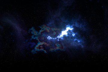 Wall Mural - amazing blue and red star nebula or constellation in the space, infinite galaxy, elements of this im