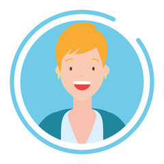 Poster - woman portrait round icon