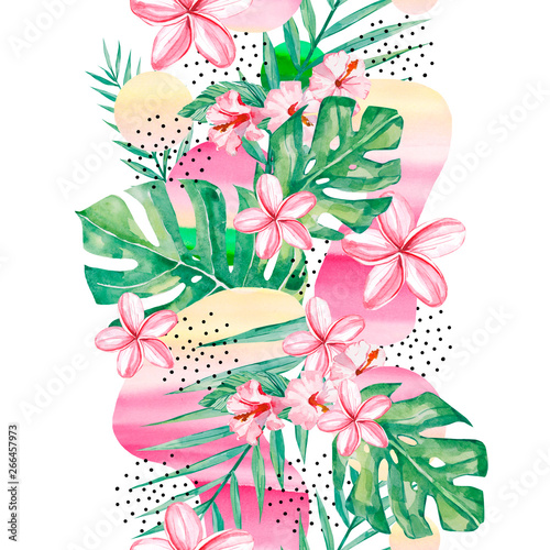 akwarela-tropikalne-kwiaty-galezie-i-liscie-w-tle-streszczenie-wzor-tropikalnych-roslin-recznie-rysowane-ilustracja