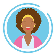 Poster - woman portrait round icon