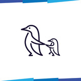 Fototapeta Pokój dzieciecy - Line Penguin logo vector template