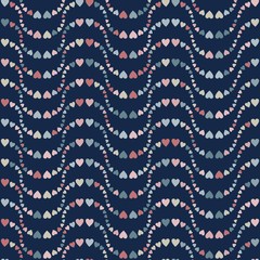 Sticker - Seamless Vector Pattern of Wavy Hearts