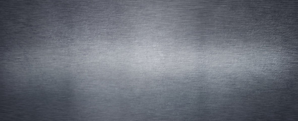 Wall Mural - Brushed steel plate background texture horizontal 