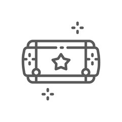 Poster - Portable game device line icon.