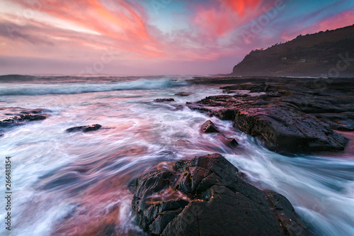 Moody coastal waves and epic sky of Garie Beach Tapéta, Fotótapéta