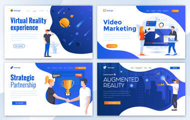 Flat Modern design of website template - Virtual reality
