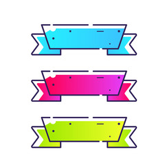 Fototapete - Set of blue, green, red and pink design banners.