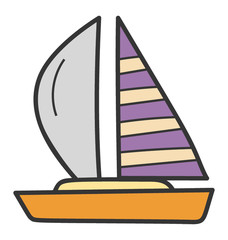 Sticker - Doodle design of boat icon.